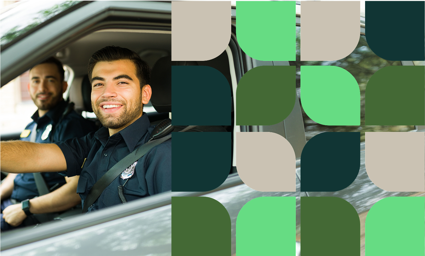 fire employees in vehicle overlay